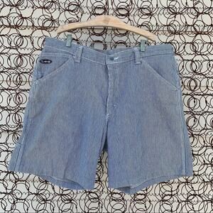 Vintage Lee railroad stripe denim jean shorts size 40